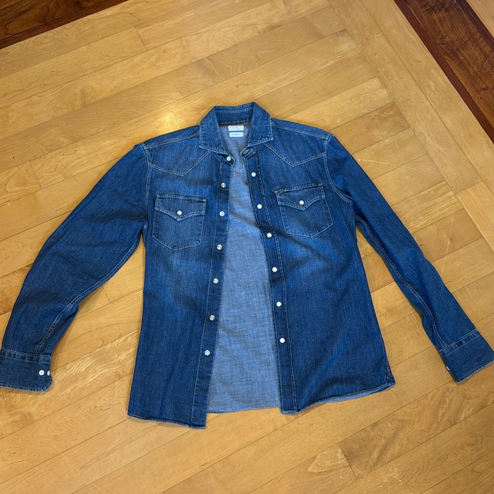 Brunello Cucinelli Lightweight Easy Fit Western Shirt with Pearl Snaps